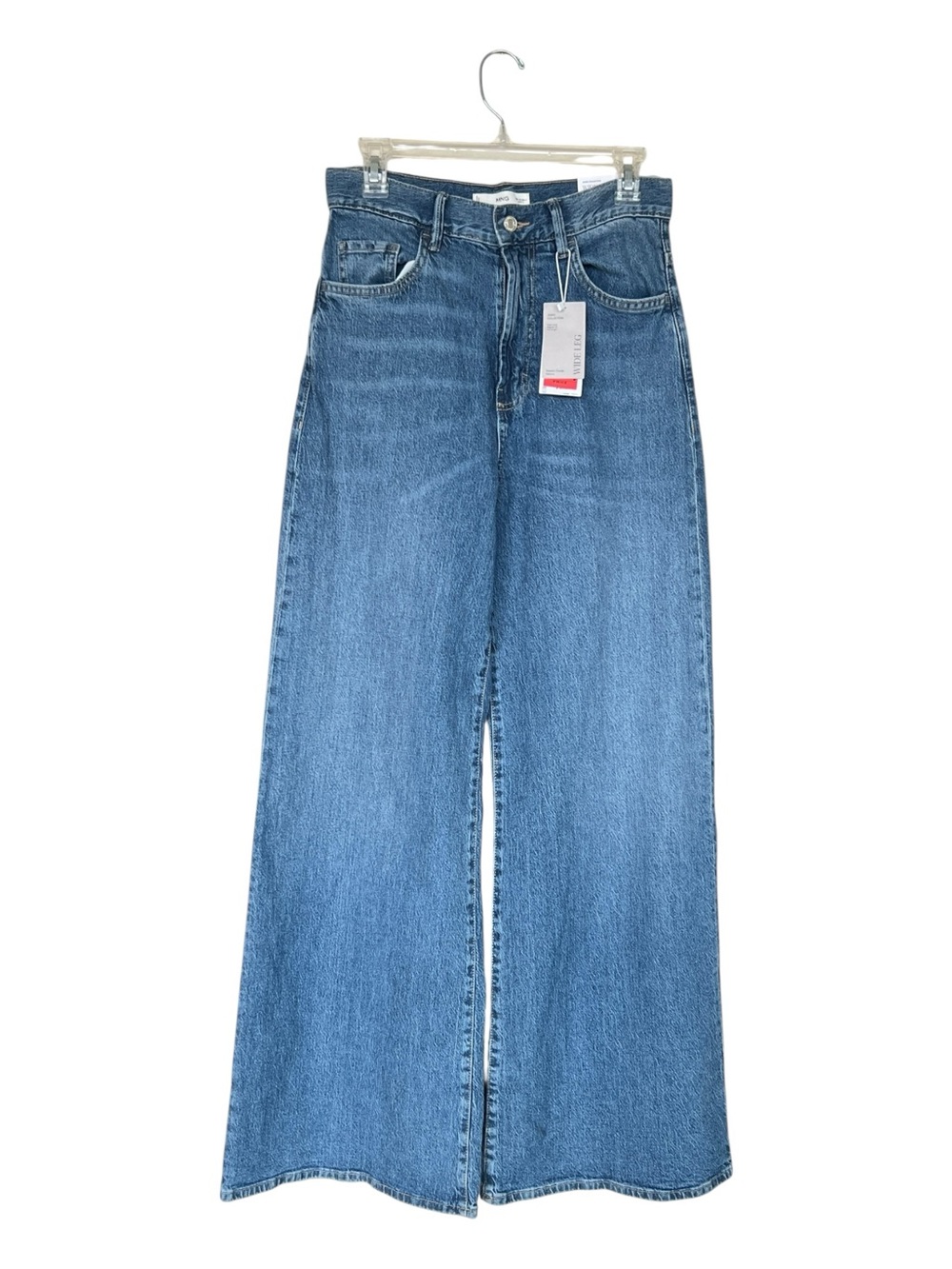 Mango Wide-Leg High-Rise Jeans in Blue Wash Size 4